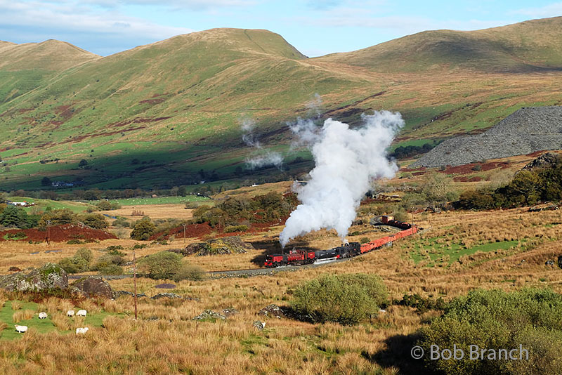 Schmalspurbahn-Dampf in Wales