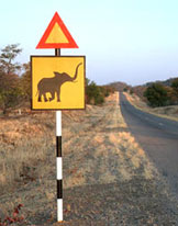 Wildwechselzeichen in Zimbabwe